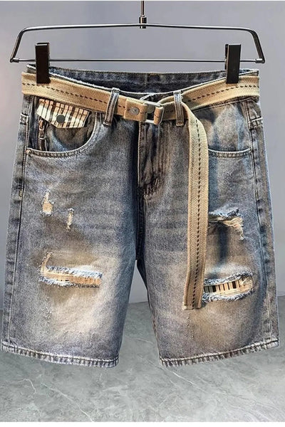 Men's Distressed Denim Shorts