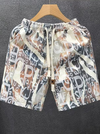 Men's Plus Size Printed Drawstring Shorts